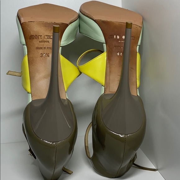 Jimmy Choo Typhoon Key Lime Lemon and Pebble Pump - Picture 5 of 8